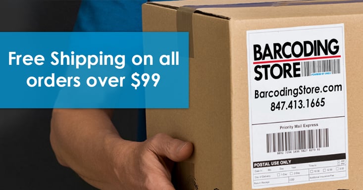 Barcoding Store Offers Free Shipping on all orders over 99!